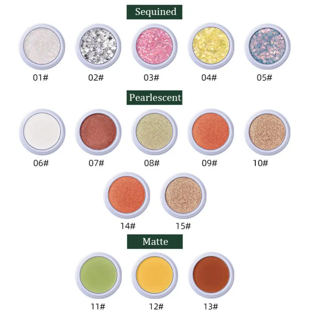 Одиночные светящиеся тени для век осветляющие цвет кожи перламутровые