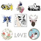 Симпатичные женские термоклейкие нашивки для одежды, термотрансферные наклейки для одежды с животными, моющиеся Аппликации, декор сделай сам
