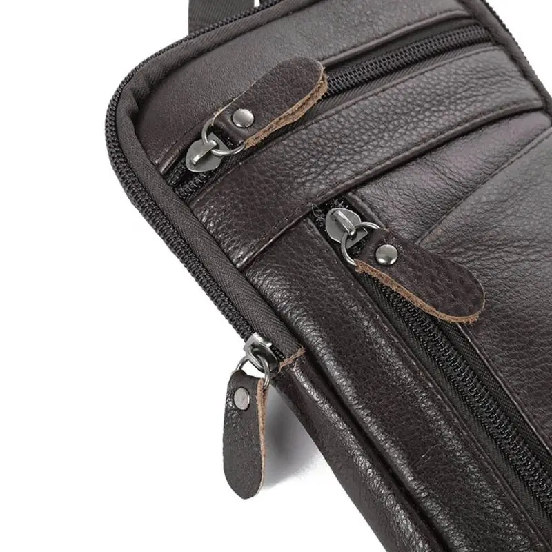 

Men's Genuine Leather Fashion Phone Pouch Belt Bag Shoulder Crossbody Waist Pack