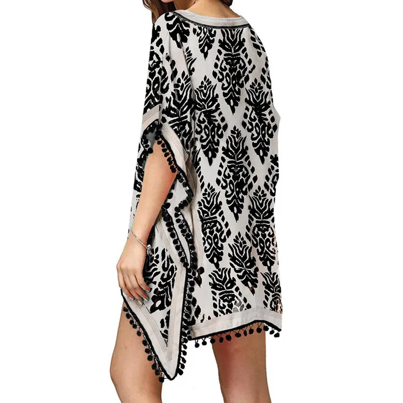 

Holidays 2020 New Arrvial Sexy V-neck Short Seeleves Beach Cover Up Beachwear Tunic Beach Dress Bikini Swimwear Sundress