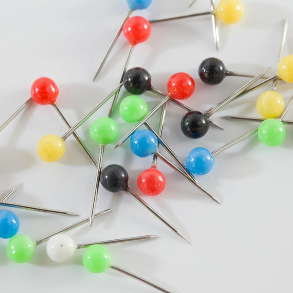 

500pcs Multi-color Push Round Head Map Tacks for Maps Calendar Whiteboard Fabric Making (Ten Color)