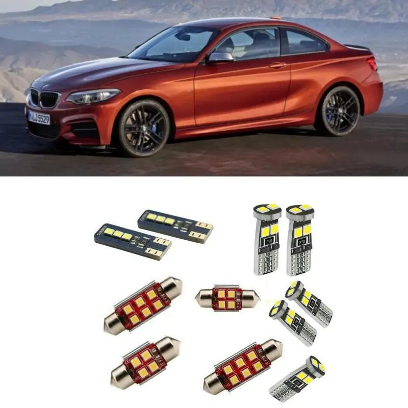 

For Bmw f22 10pc White Canbus Car LED Bulb Reading Ceiling Map Light Interior Kit Door Lamp