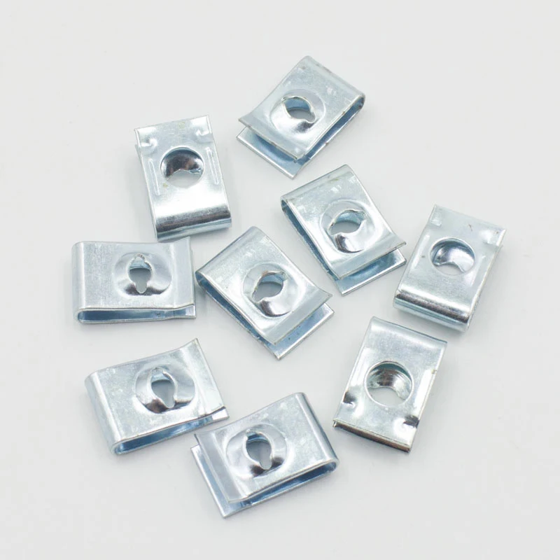 Set Gasket Clips Kit Fixed Screw Car Fender Bumper Body Door Panel Metal Silver 100Pcs |