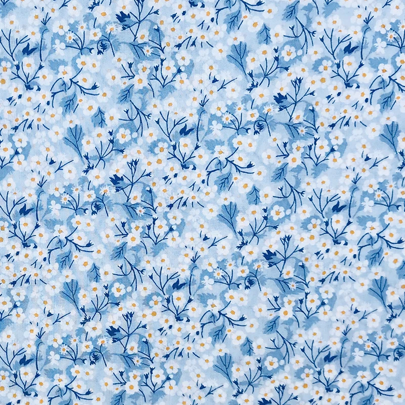 

Детская хлопковая ткань с рисунком Blue Daisy 80S Tissun liberty, швейные платья для малышей, юбка «сделай сам», дизайнерская Лоскутная Ткань ручной рабо...