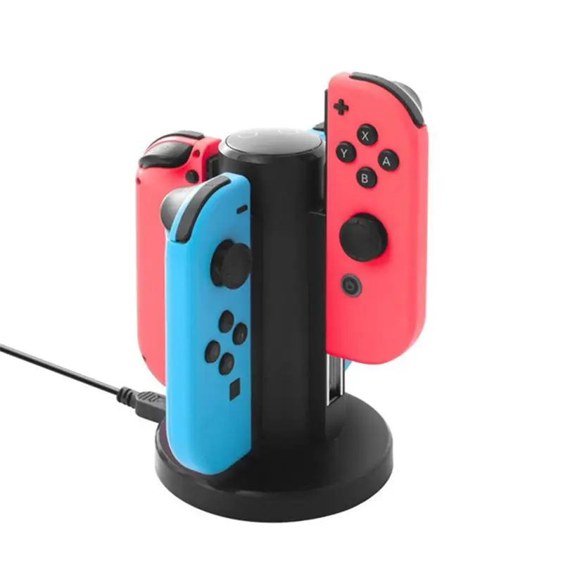 Зарядная док станция 4 в 1 для контроллеров NS Switch Joy Con портативная игровая консоль