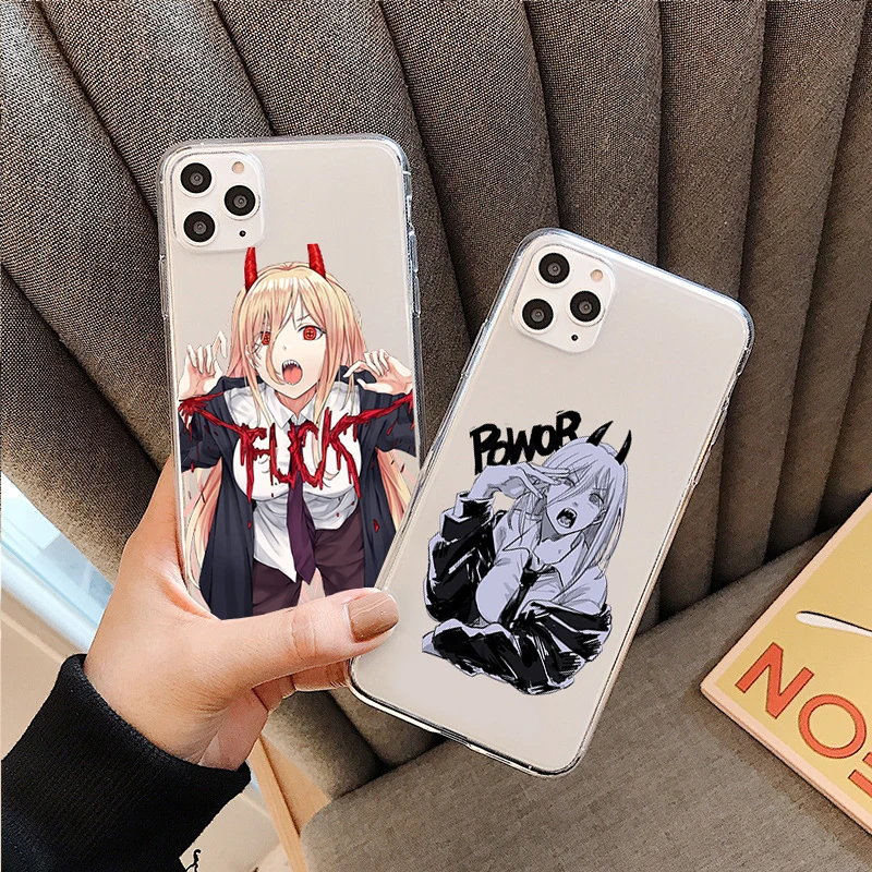 

Cartoon Anime Chainsaw Man Clear Phone Case For iPhone 11 12 13 Pro MAX XR XS SE2 12 13 Mini 7 8 6s Plus Soft TPU silicone case