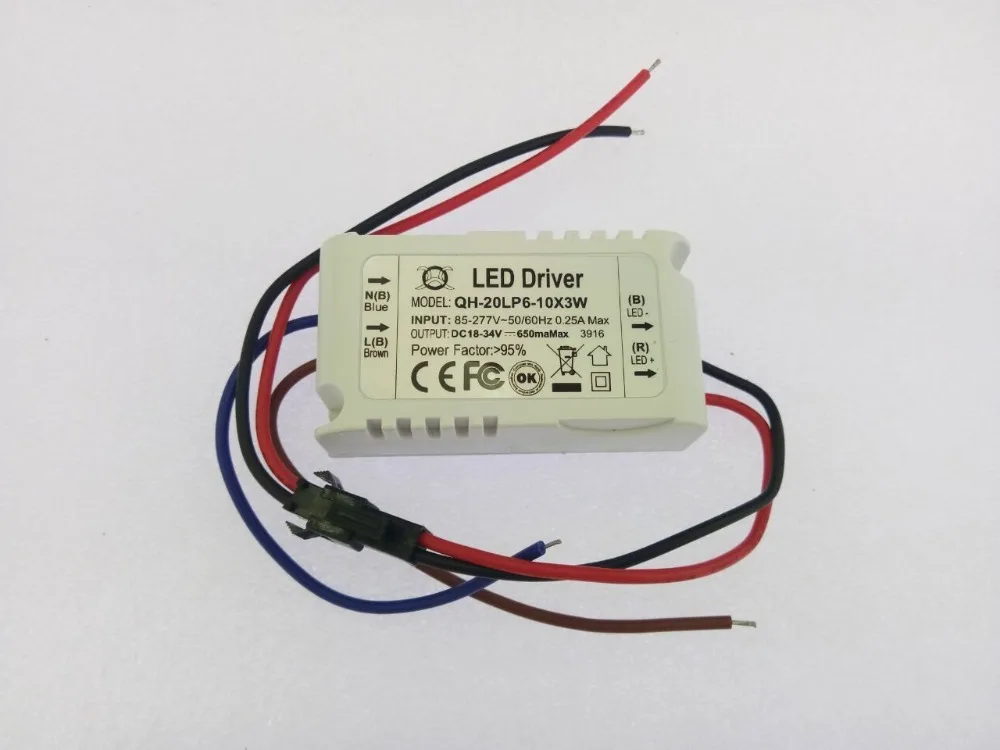 6-10x 3w с драйвером постоянного тока для светодиода DC18-34V 650ma 6x3w 8x3w 9x3w 10x3w 20W 30w