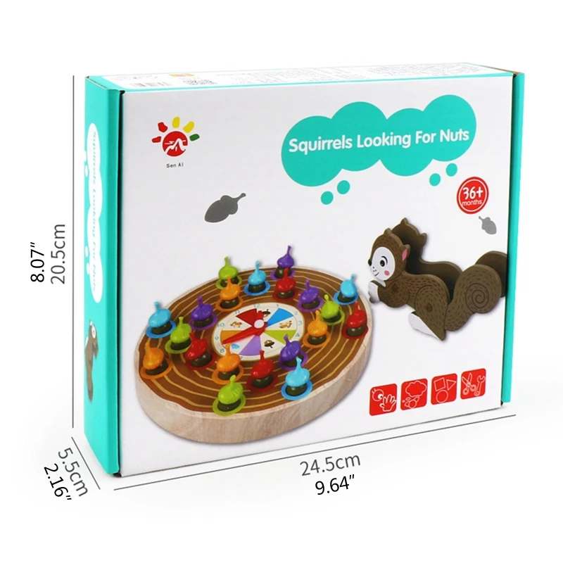 

Squirrel Picking Acorn Game Color Classification Multiplayer Game Puzzle Fun Toy For Boys Girls 3-10 Years Old