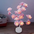 Светодиодная лампа в форме розы, цветка, дерева, USB-порт и питание от батарейки, светодиодные настольные лампы для вечеринок, Рождества, свадьбы
