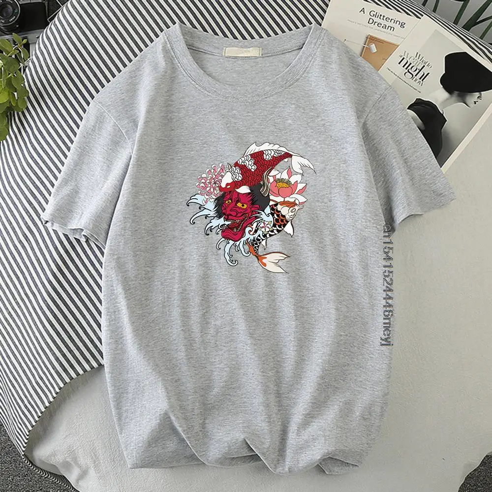 

Shinmei Koi Printing Mens T Shirts Sport Comfortable T Shirt Creativity Breathable Tshirts Fashion Oversized Men's Short Sleeves