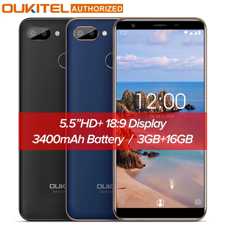 OUKITEL C11 Pro 4G смартфон 5,5 дюймов 18:9 Android 8,1 четырехъядерный 3 ГБ ОЗУ 16 Гб ПЗУ мобильные телефоны 3400 мАч мобильный телефон