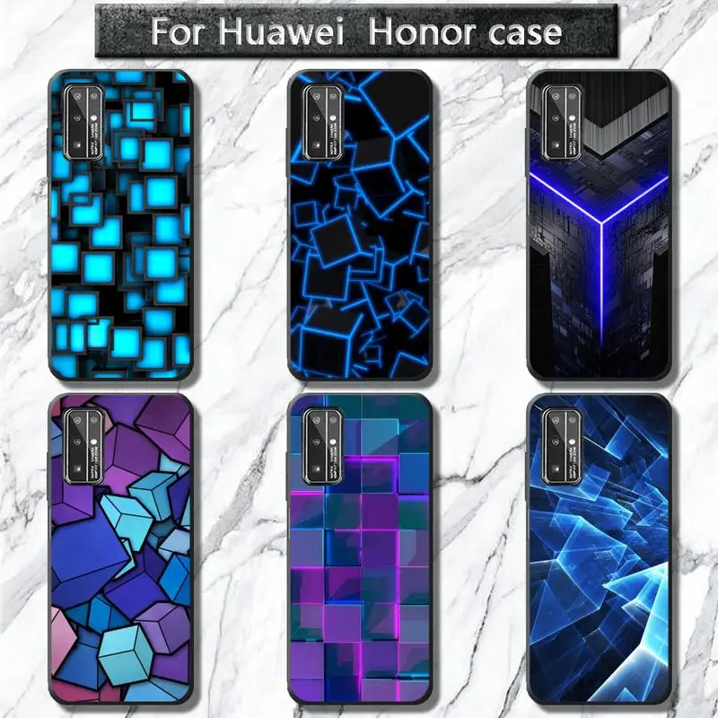 

Neon cube Phone Case for Huawei Honor 30 20 10 9 8 8x 8c v30 Lite view 7A5.7inch 5A Play