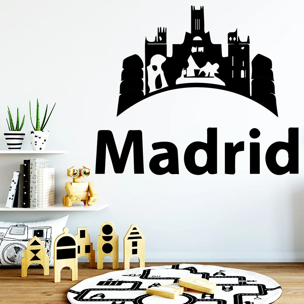 Забавная Наклейка на стену из Мадрида аксессуары для украшения дома детской