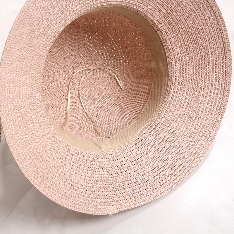 

Hat lady new summer flowers small fresh big brim straw hat Korean version simple travel sun protection and shading beach hat