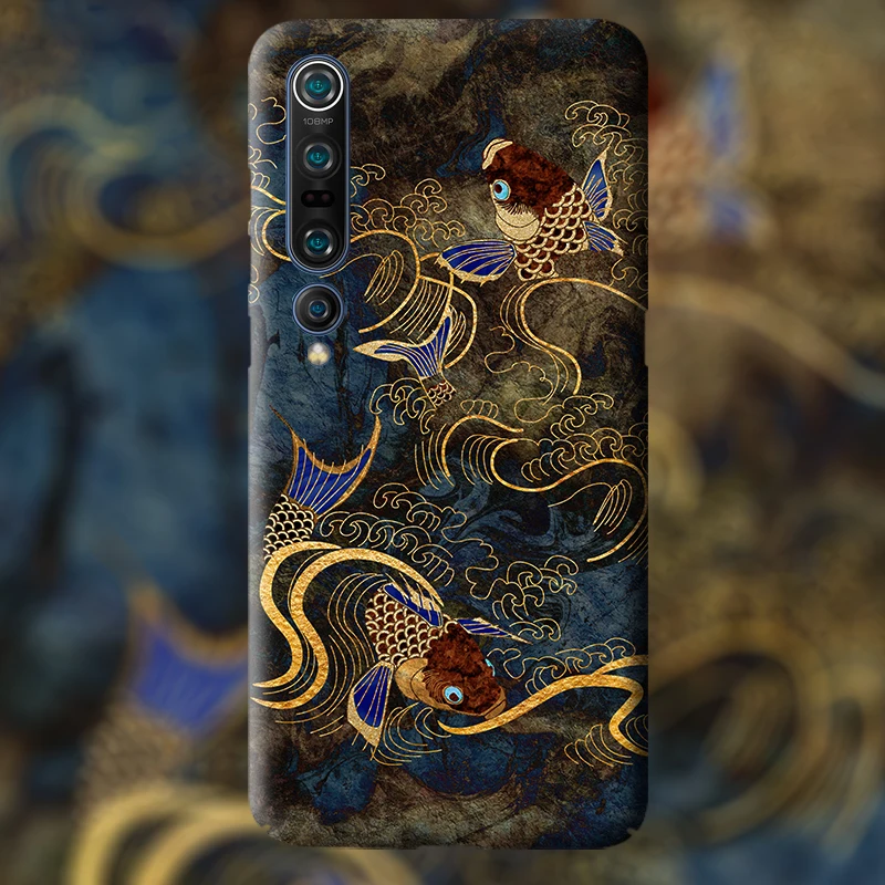 

Chinese style good luck fish Plastic hard shell case For xiaomi MI11 mi10 mi9 mi8 mix4 mix3 9T 9T PRO case cover
