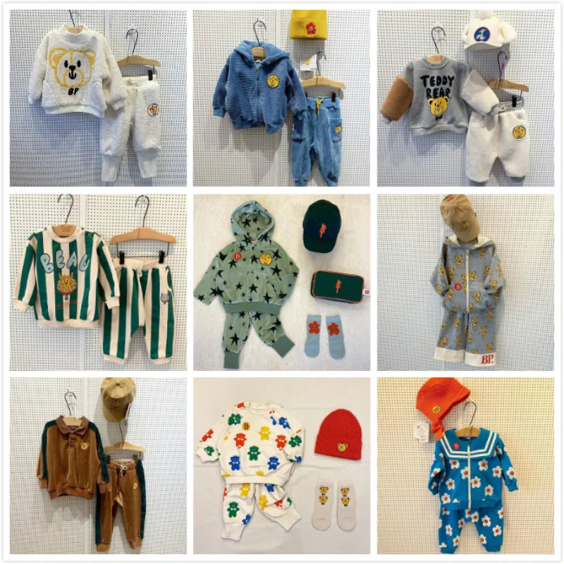 В наличии 2020bebe AW нижнего белья для детей с рисунком медведя и надписями Джинсы