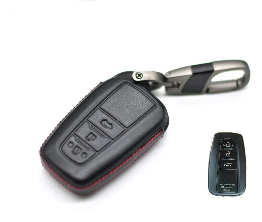 Автомобильный 4D чехол для ключей из натуральной кожи кошельки Toyota Camry Corolla Avalon C HR