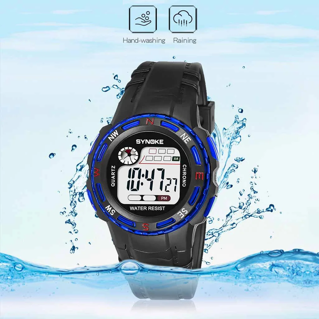 

Часы Детские универсальные светящиеся с будильником, водонепроницаемые, многофункциональные, электронные часы для мальчиков и девочек, 50%