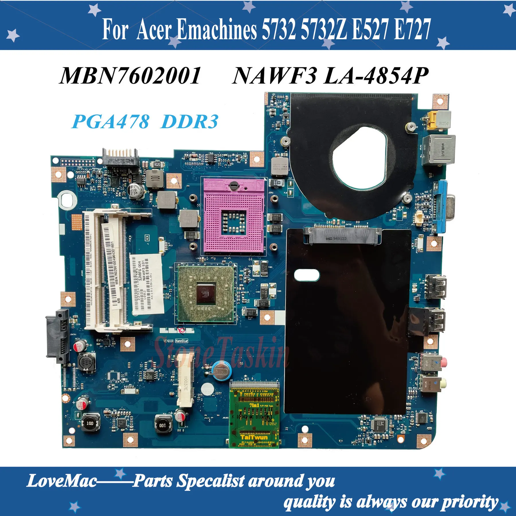 Высокое качество MBN7602001 LA 4854P материнская плата для ноутбука Acer Emachines 5732 5732Z E525 PGA478