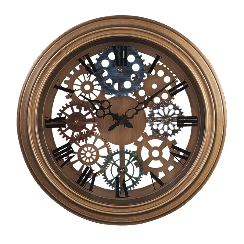 Retro Gear Wall Clock Large Modern Silent Wall Clocks Home Decor Creative Metal Wall Watch Living Room Home Decoration