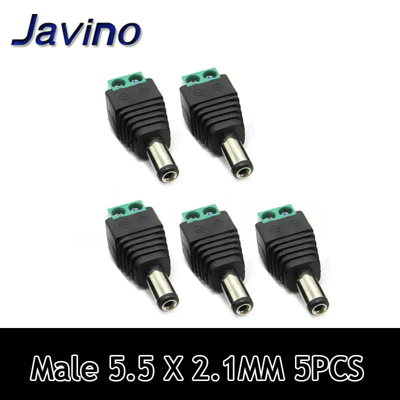 5 шт. Мужской и Женский Разъем питания постоянного тока 5,5*2,1 мм 5,5*2,5 мм 3,5*1,35 мм 5,5*2,1 разъем адаптера Золотой DC-022B DC-025M - Цвет: Male 5.5x2.1x2.1MM
