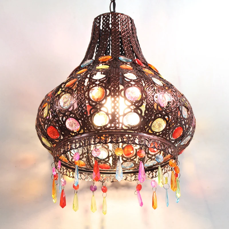 売却 Bohemia-レトロな錬鉄製の吊り下げ式ランプwl5051732,装飾的なインテリアランプ,ロフト,リビングルーム,レストランに最適