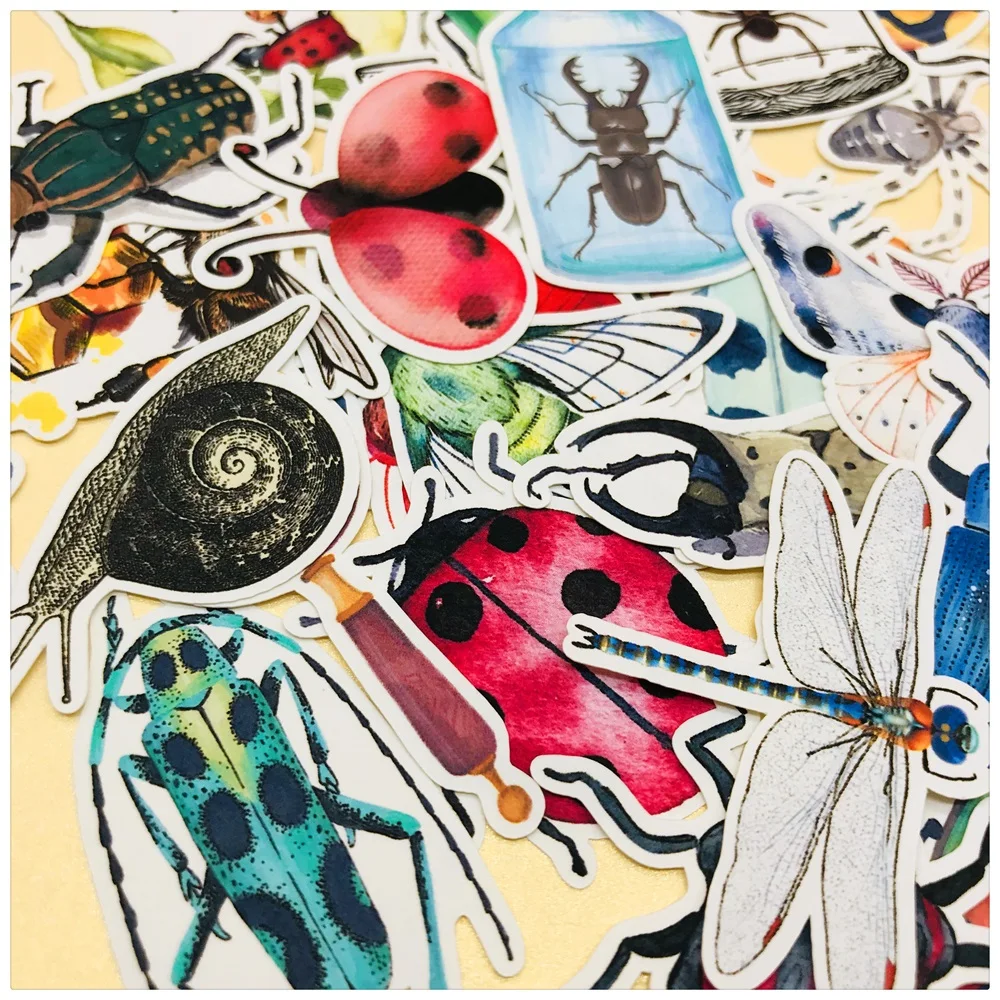 36 шт./компл. винтажная наклейка в виде божьей коровки насекомых сделай сам