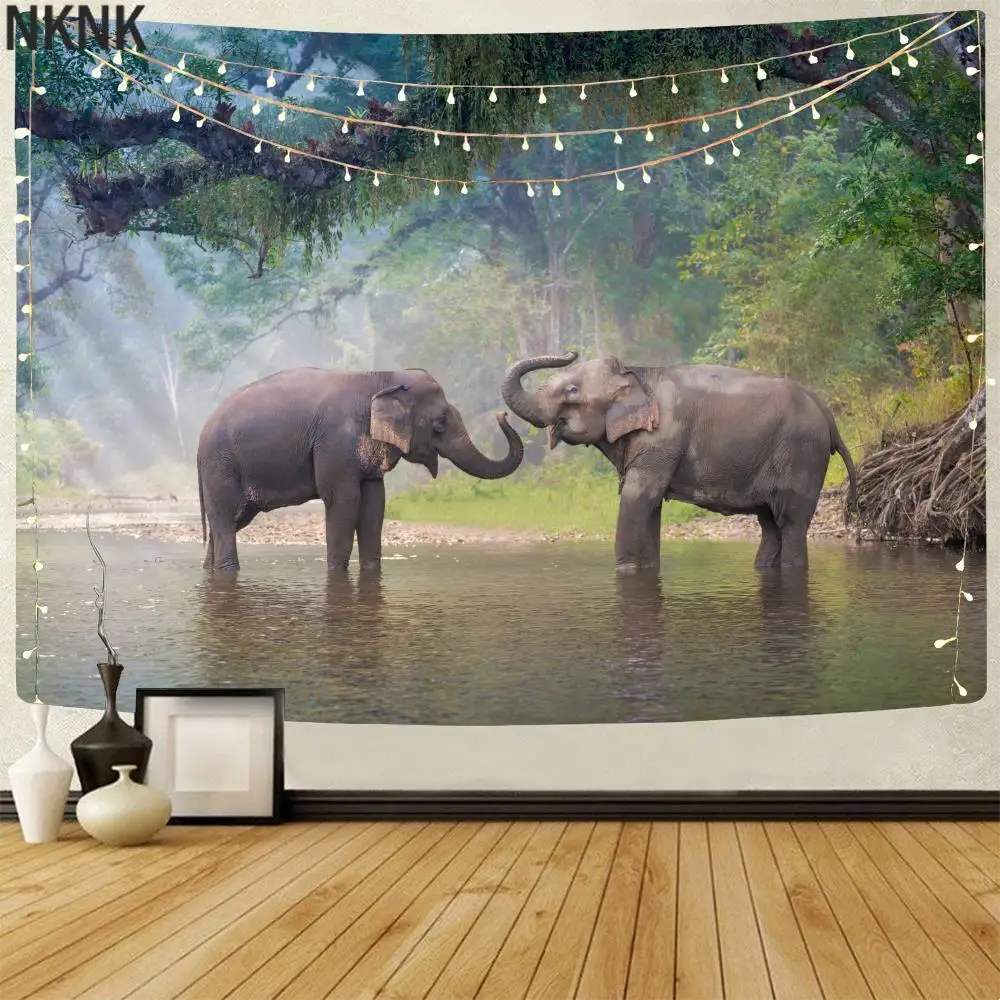 

NKNK Brand Elephant Tapiz Animal Rug Wall Lovely Tapestries Landscape Home Tapestrys Wall Hanging Mandala Hippie Printed