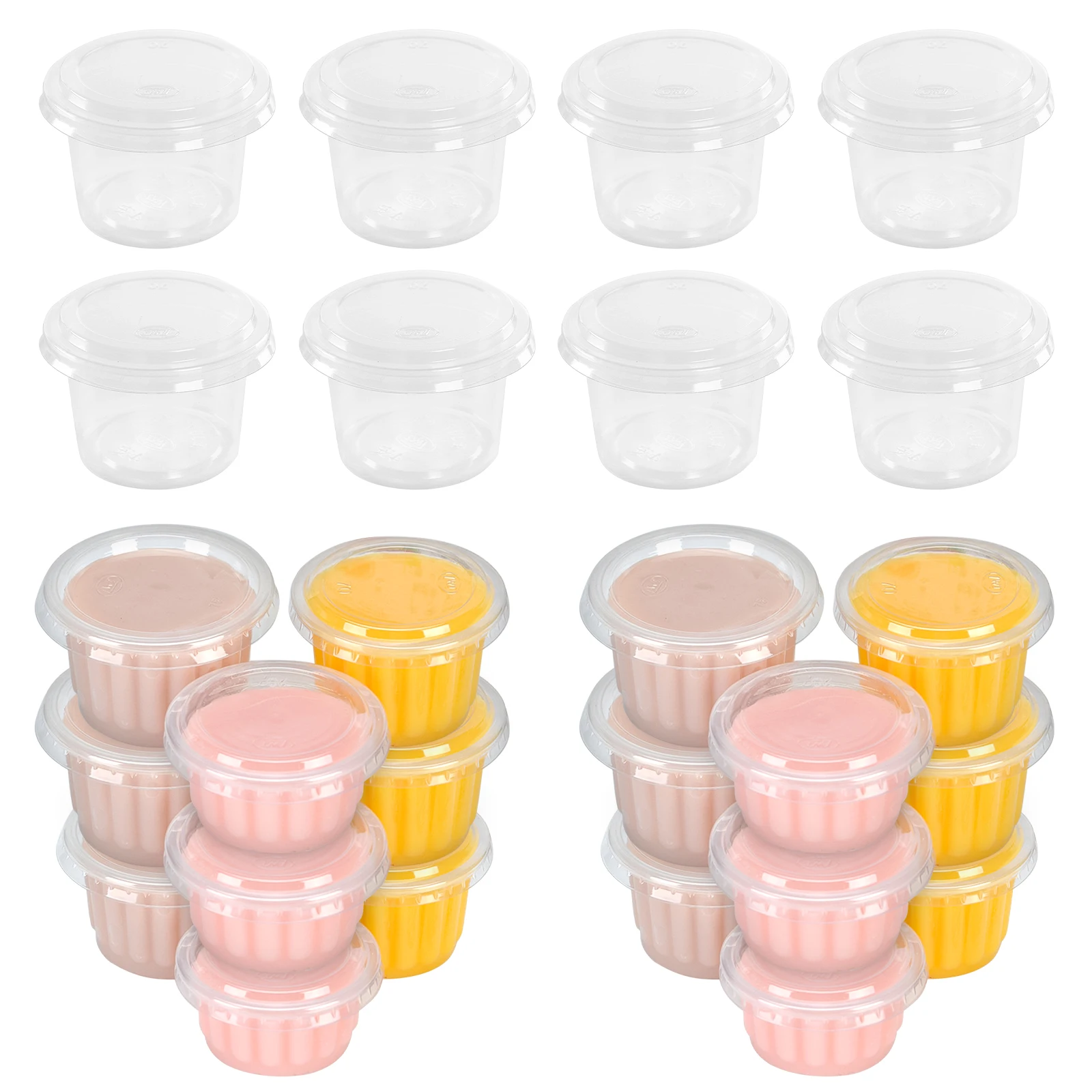 100 шт./упак. Пластик чашки с крышкой 4 унции герметичные для салата контейнеры