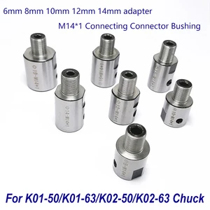 Втулка соединителя шатуна для токарного станка, 6 мм, 8 мм, 10 мм, 12 мм, 14 мм, M14 * 1 мм, шаг 1 мм, для деревообработки