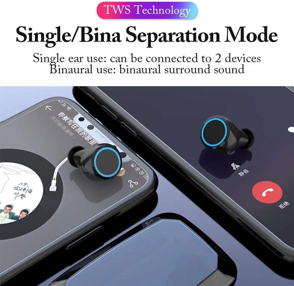 TWS Wireless Headphone Noise Cancel Sport Binaural Call 5.0 Bluetooth Earphone Earbuds With LED Digital Display Smart Touch HIFI |