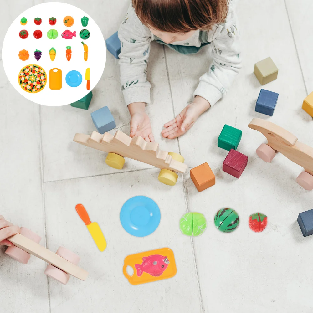 

1 Set Kid's Fruits and Vegetables Cutting Toys Pretend Play Kitchen Food Toys