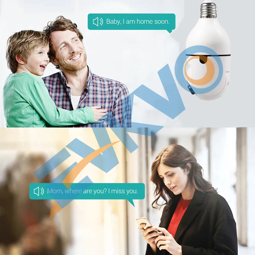 1080P HD E27 Bulb Tuya Smart Wifi Camera 3MP PTZ Cam Color Night Vision Two Way Talk Auto Tracking Home CCTV Security | Безопасность и