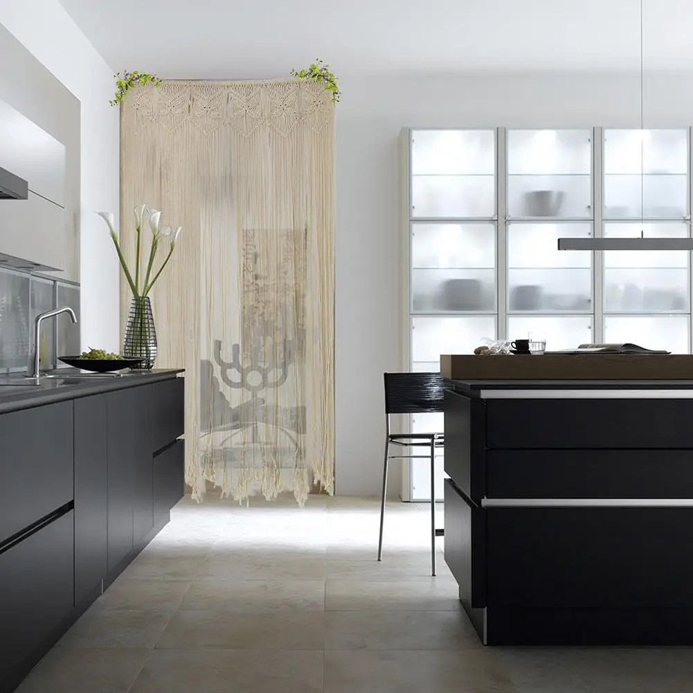 100% тканая вручную занавеска из натуральной хлопчатобумажной пряжи с