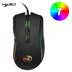 Проводная игровая мышь HXSJ A869, 3200DPI, 7 кнопок, 7 цветов, светодиодная оптическая компьютерная мышь, игровая мышь для Pro Gamer