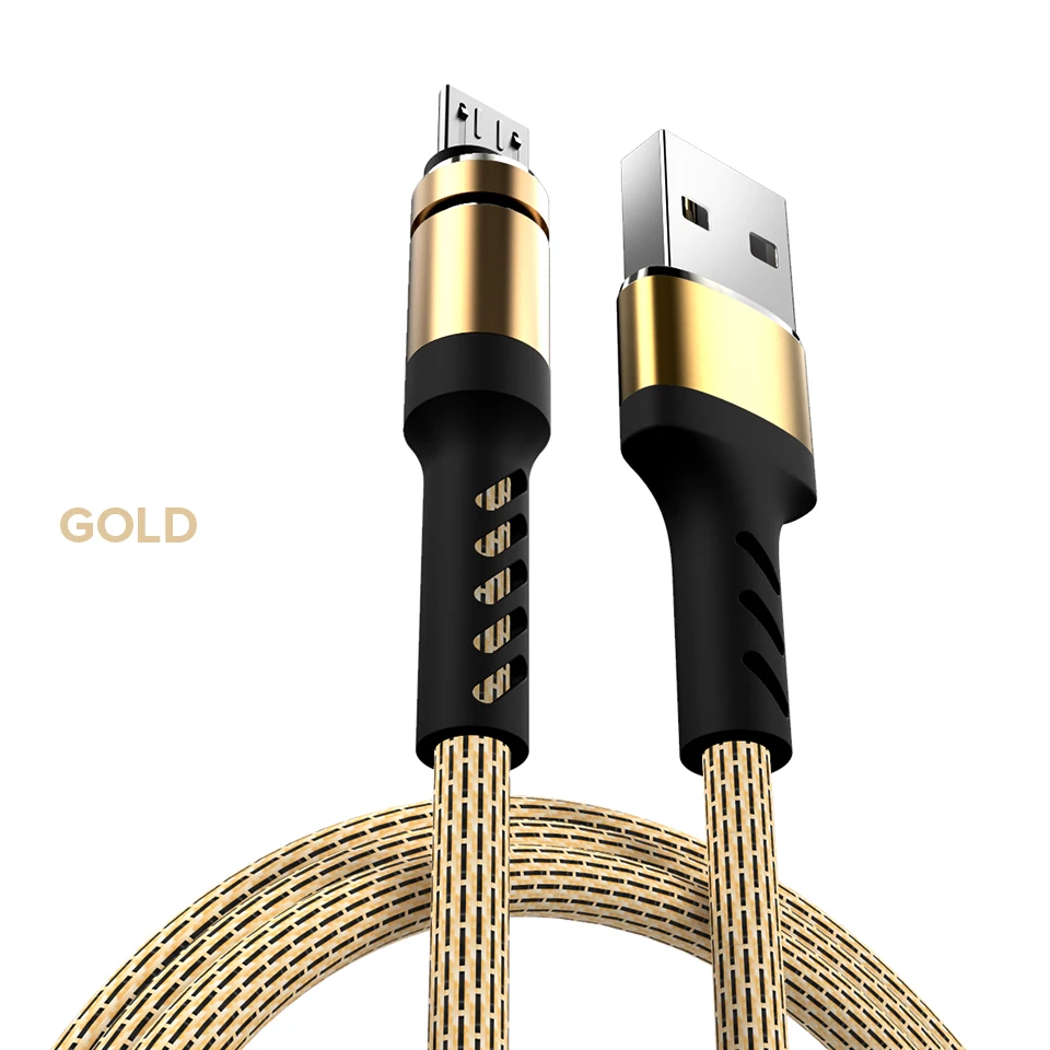 Gold Venroii 1 м Micro USB кабель синхронизации данных телефон зарядное устройство шнур для samsung S7 J5 huawei Honor 8X 9i Xiaomi Redmi Note 4 5 зарядный провод - Цвет: Gold