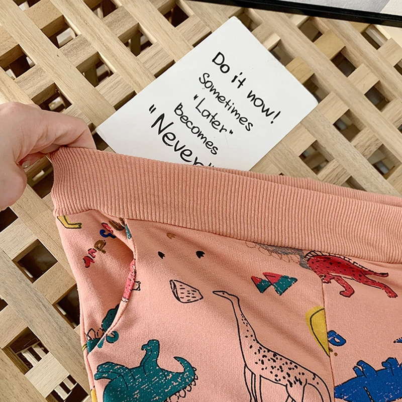 

2020 New Arrival Hot Sale Spring Boys And Girls Cartoon Full Print Piece Suit Casual O-neck Animal Unisex Cotton Kids Clothes