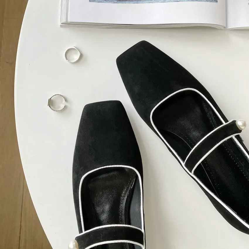

QUTAA 2021 Female Slides Square Heel Kid Suede Slingback Concise Sandals Square Toe New Summer Casual Women Shoes Size 34-40