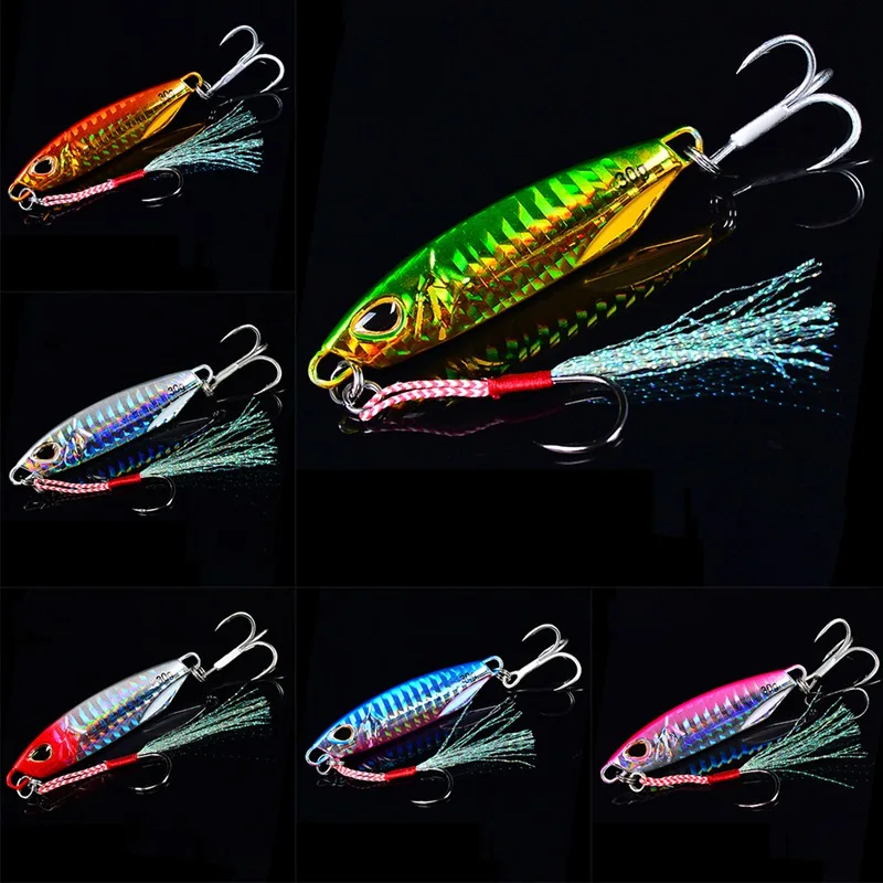 

Artificial Bait Reusable Metal Sinking Casting Lure Jigging Spoon Fishing Accessories With 2 Fishhooks 40g
