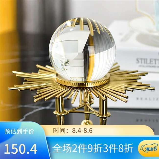 

Luxury crystal ball ornaments Creative American modern living room porch TV cabinet wine cabinet decorations for home