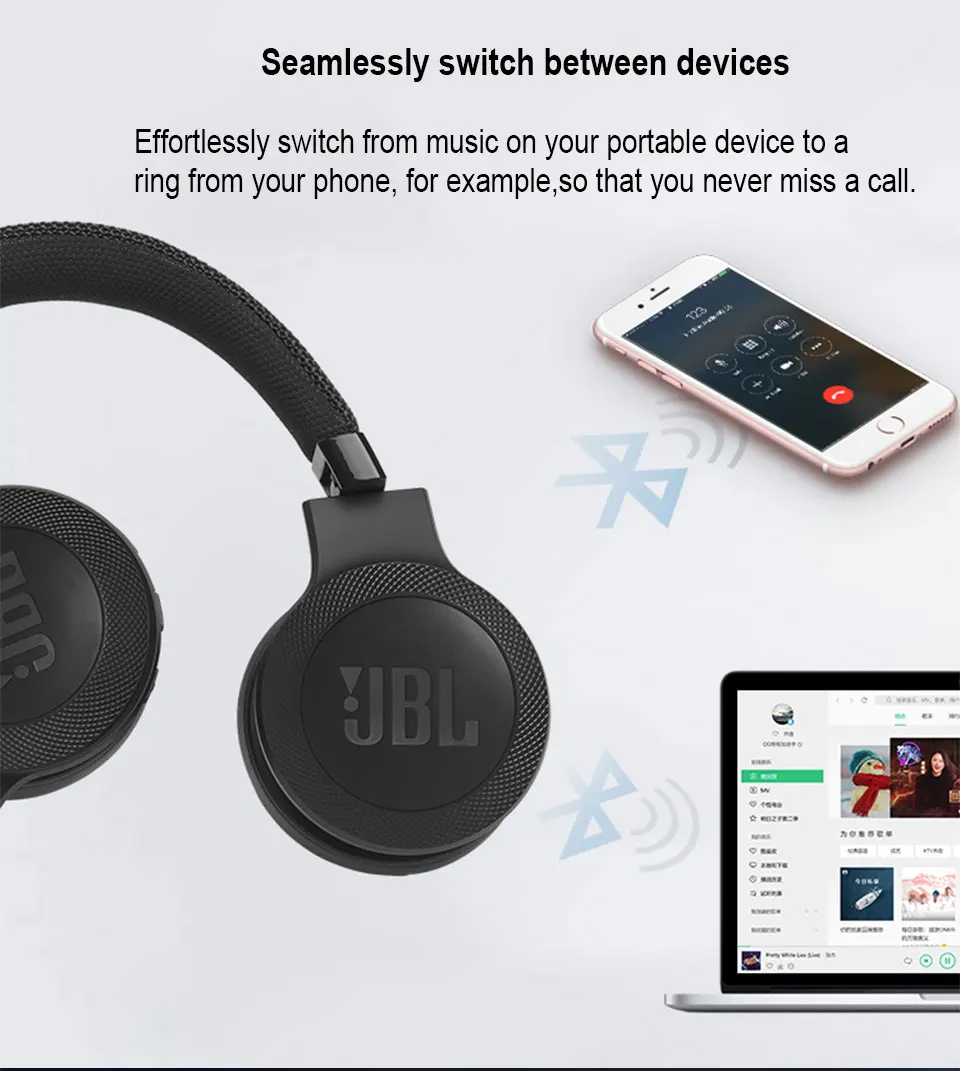 JBL E45BT беспроводные bluetooth-наушники с шумоподавлением Портативная Складная Спортивная гарнитура HiFi бас с микрофоном 16 часов работы от аккумулятора