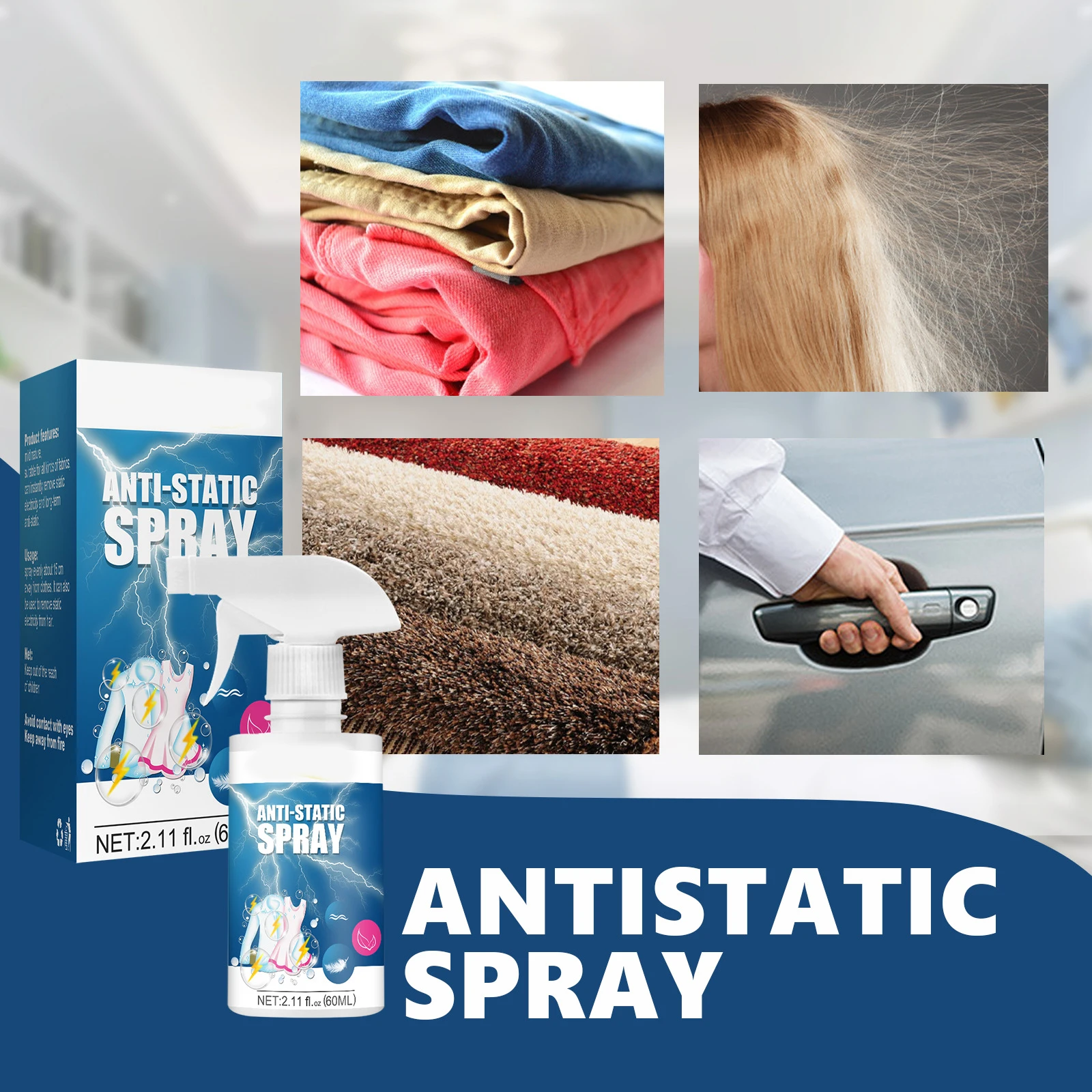 

60 мл новые противотехнические спреи для одежды долговечные Антивозрастные антипригарные домашние статические спреи для зимних предметов