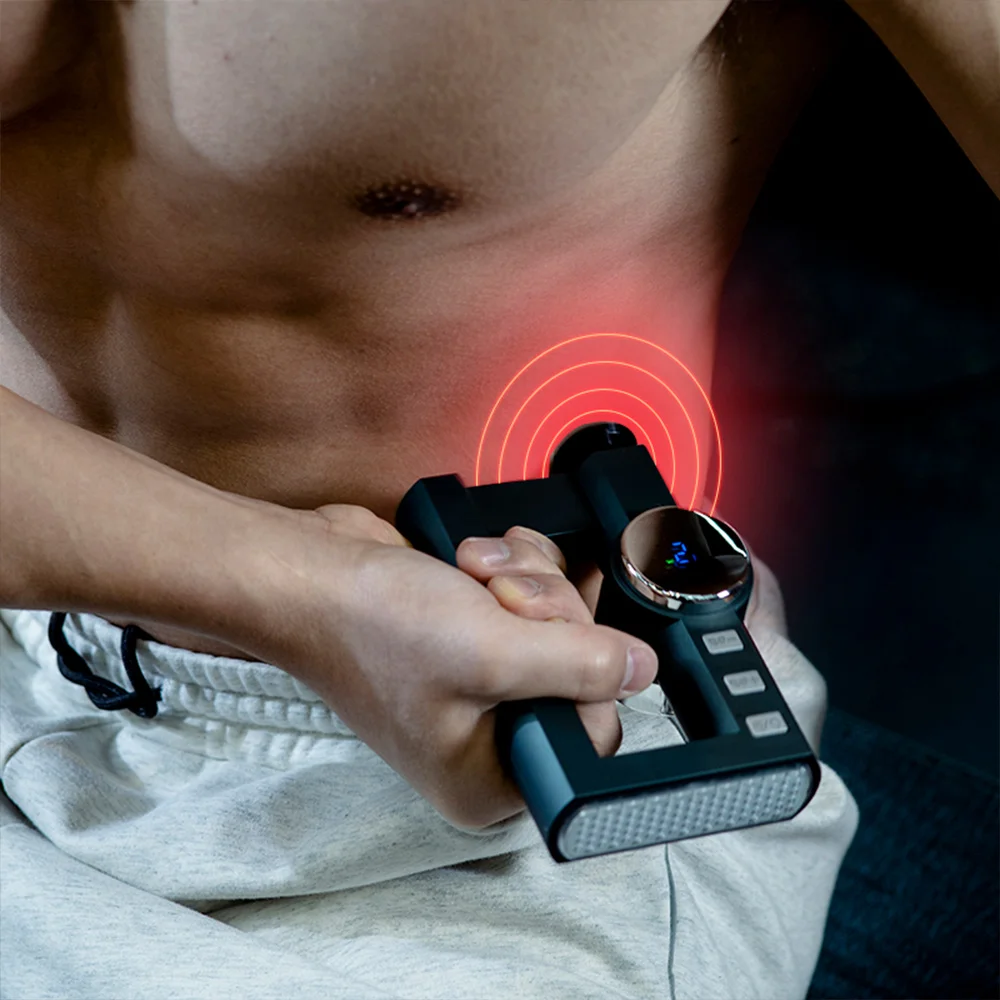 

Mini Massage Gun Recharging Hot Compress Deep Muscle Vibration Relief Fascia Gun for Body Massage Relaxation LCD Touch Display