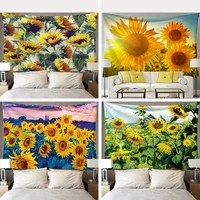 sunflower ins explosions hanging fabric art wall tapestry home decoration fabric mural large size