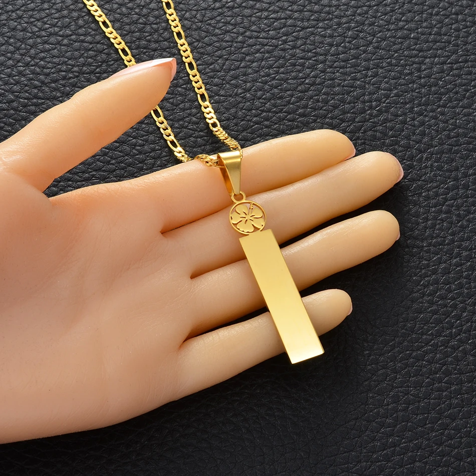 Ожерелья-подвески Anniyo (до 8 букв) с персонализированным именем гавайский цветок