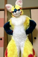 new long fur husky dog fox mascot costume fursuit halloween suit cosplay aaa9