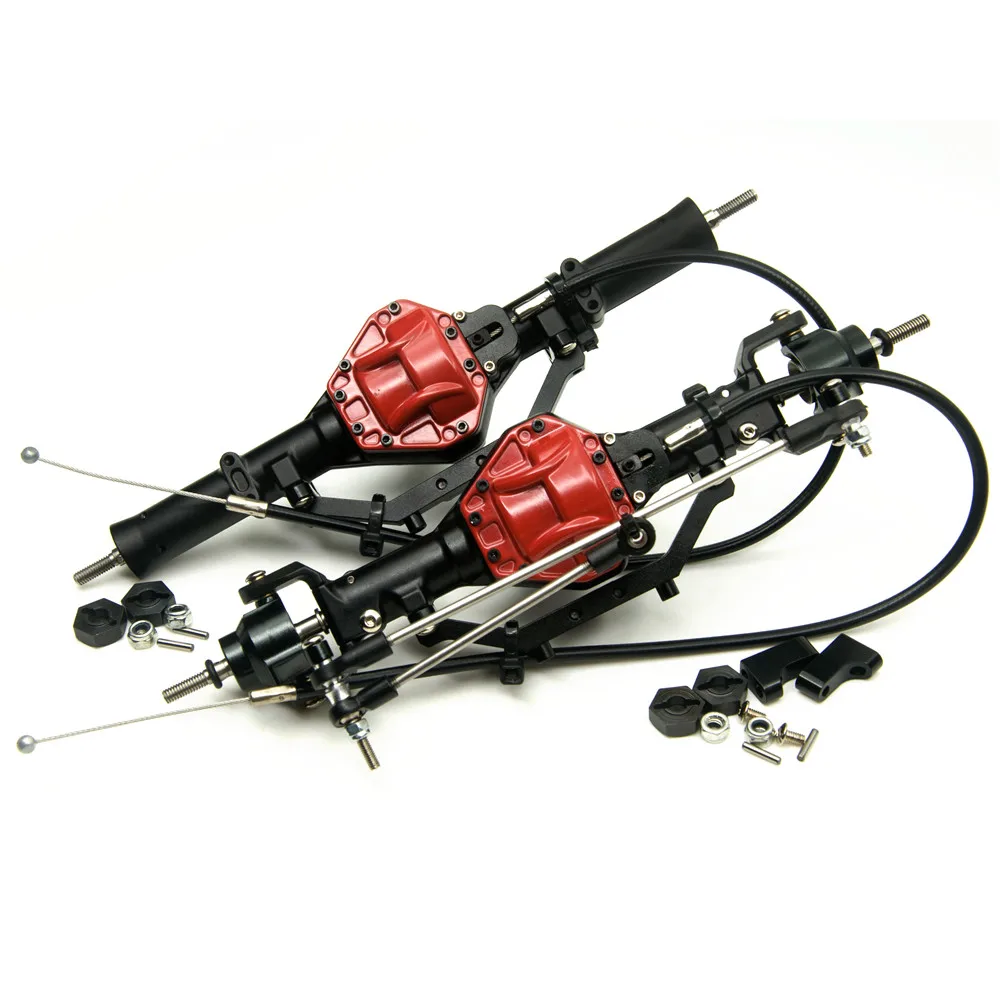 Front Rear Axle YEAHRUN алюминиевые передние и задние оси с 4WD замком для осевого SCX10 1/10 Масштаб RC Гусеничный - Цвет: Front Rear Axle