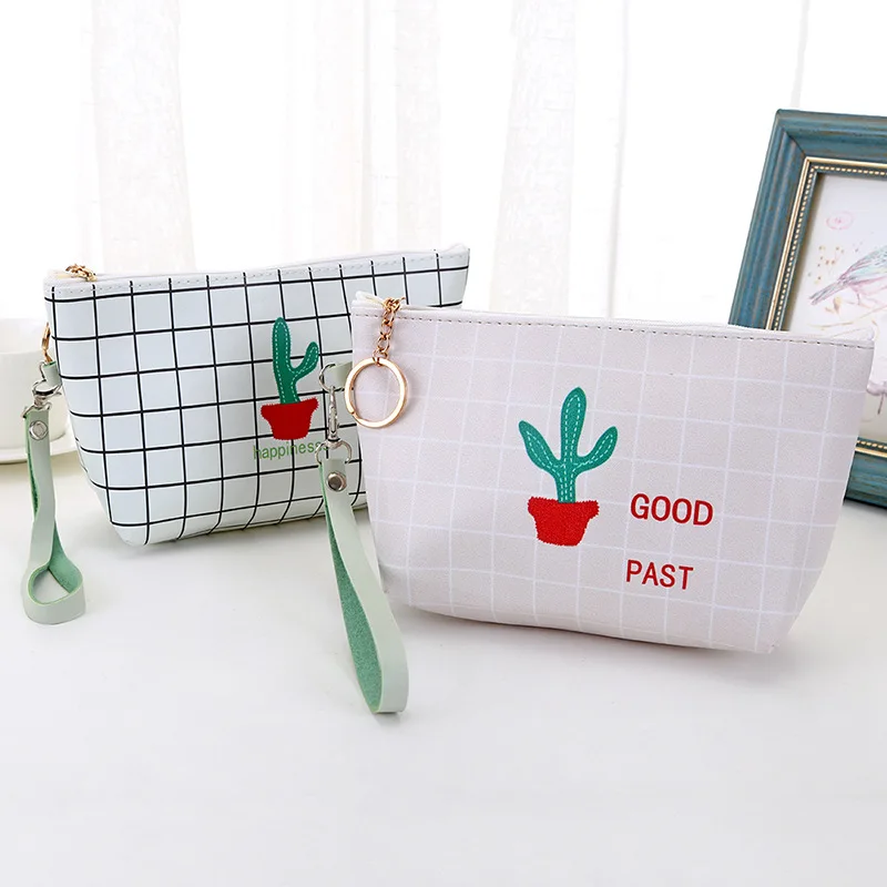 Женская Дамская косметичка для ключей держатель наушников с рисунком кактуса 2019