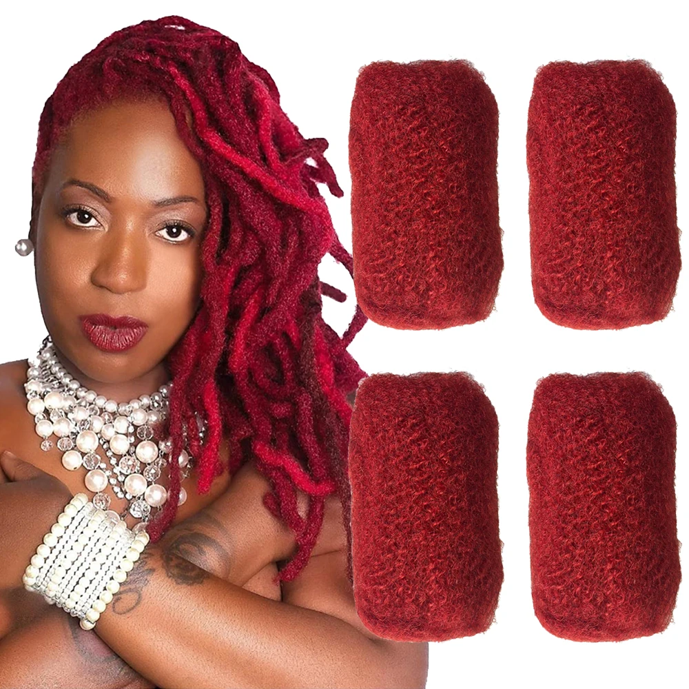 Tight Afro Kinky 100% Human Hair 4 Bundles, 1oz Each. Natural Color for Extensions,Ideal for Making Dreadlocks and Hair Twists