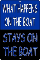 funny fishing boat metal tin sign wall decor man cave bar what happens on the boat stays